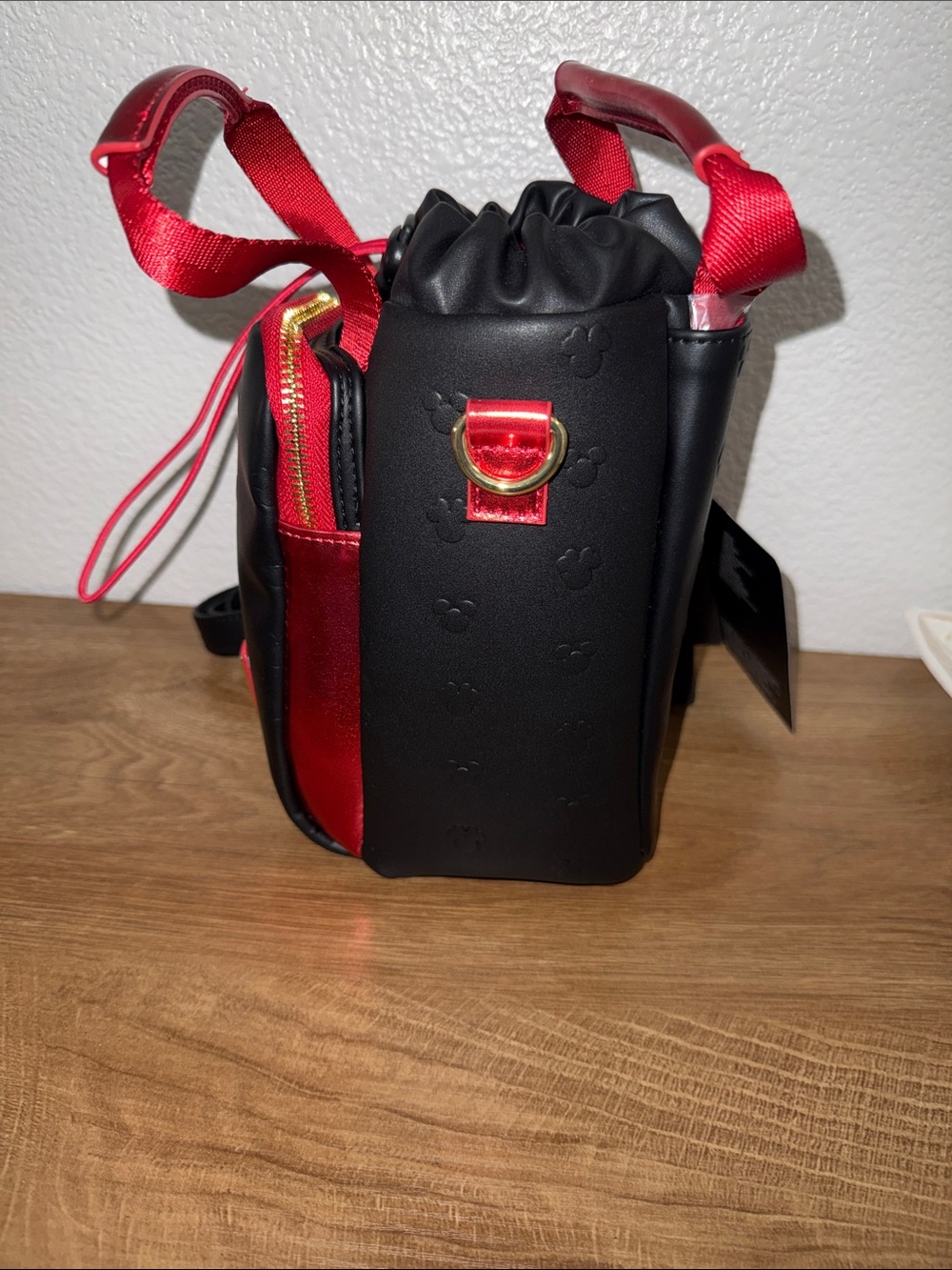 Loungefly Black and Red Mini Drawstring Crossbody - Picture 3 of 5